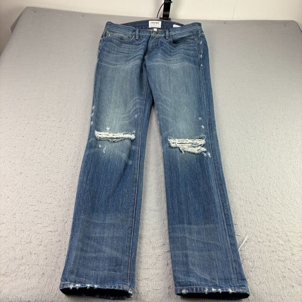 Frame Jeans Mens 31x33 Blue L'Homme Skinny Fit Distressed Denim
